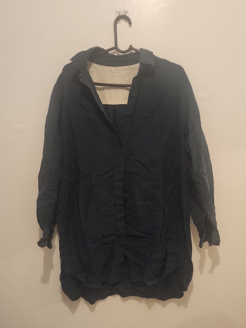 Muji Navy Blue Long-Sleeve Tunic Top